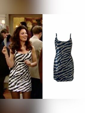 1980’s Vintage Sequin Zebra Mini Dress As Seen On Fran Fine in The Nanny
